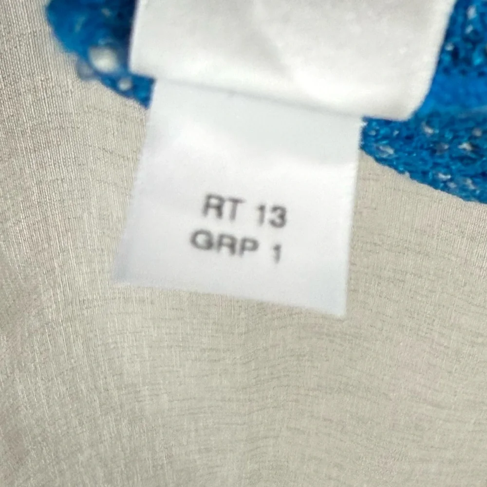 ST. JOHN Knits Boucle Tweed Blazer Wool Blend Stretch Blue White Jacket Size 10 - Picture 12 of 13